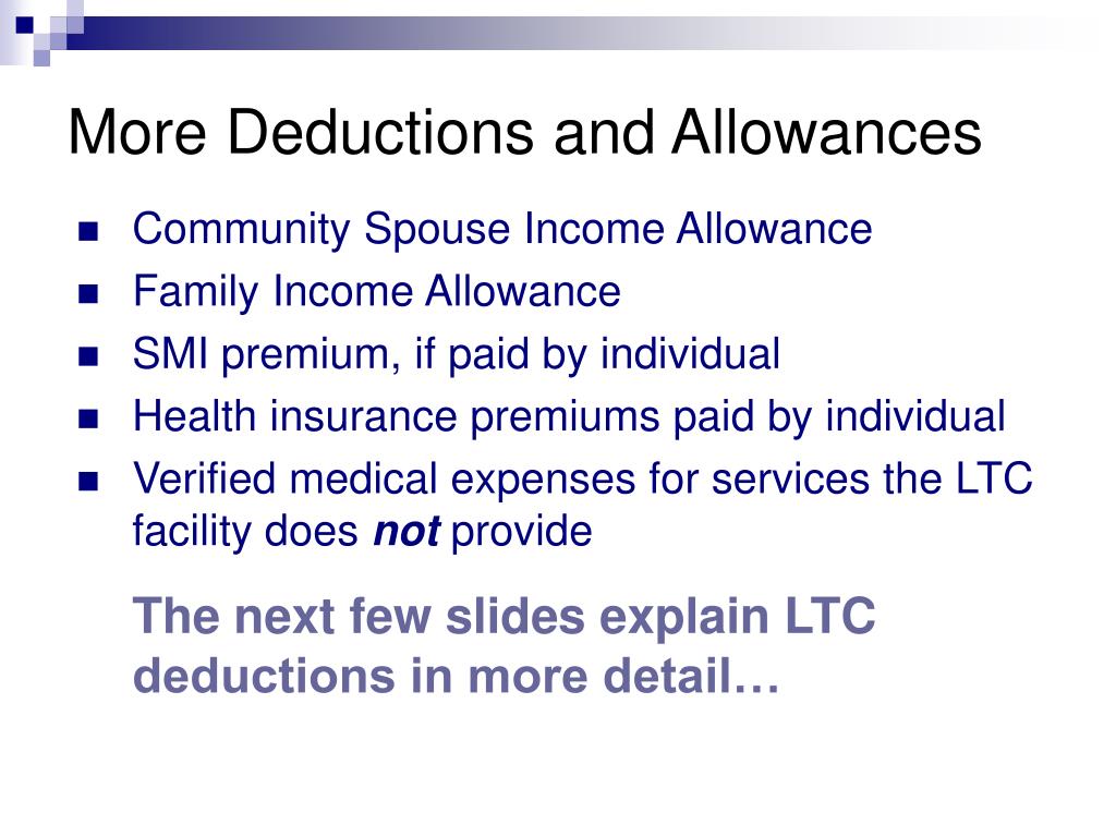 PPT LTC and Deductions PowerPoint Presentation, free download