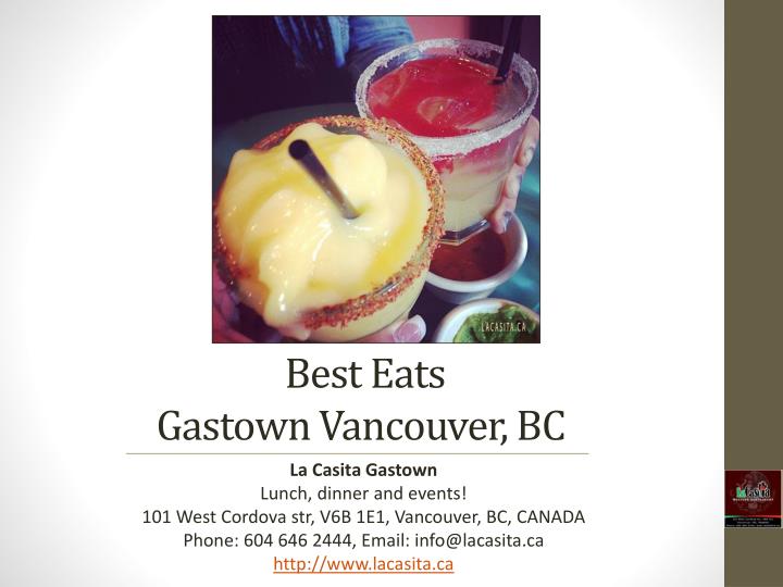 PPT Best Eats Downtown Gastown Vancouver British Columbia PowerPoint