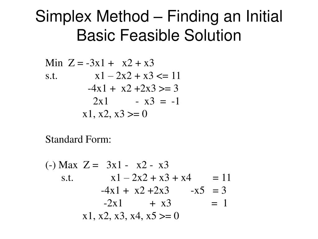 linear programming problems simplex method