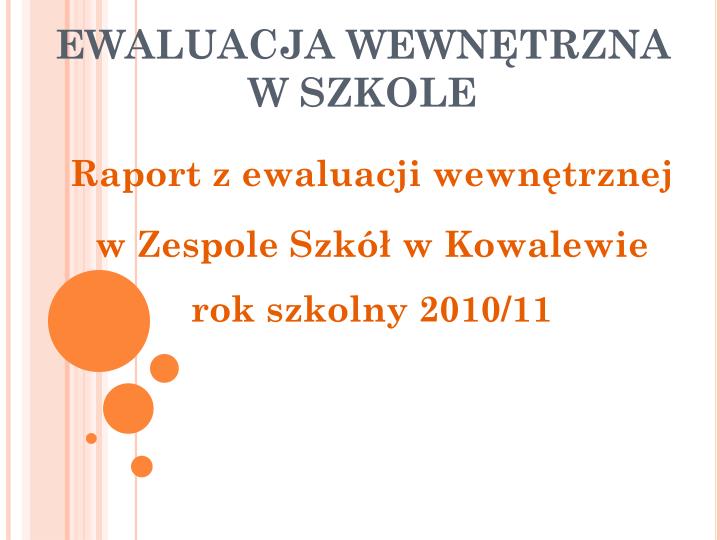 Ewaluacja Całościowa W Szkole Podstawowej PPT - EWALUACJA WEWNĘTRZNA W SZKOLE PowerPoint Presentation, free