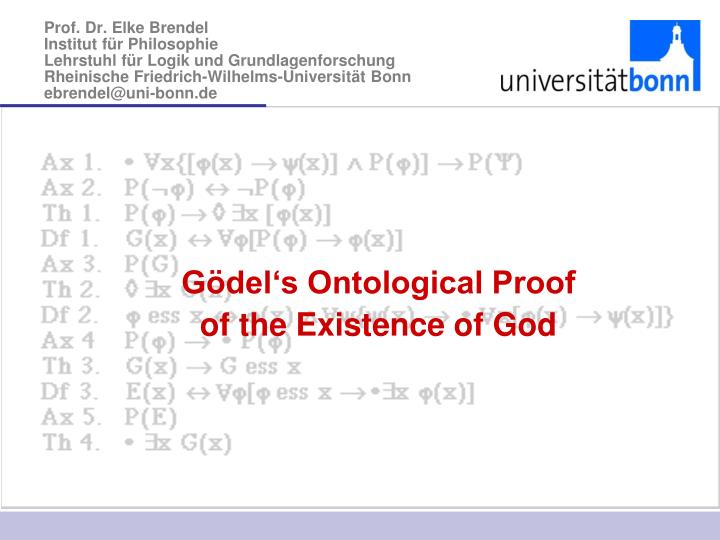 PPT - Gödel‘s Ontological Proof Of The Existence Of God PowerPoint ...