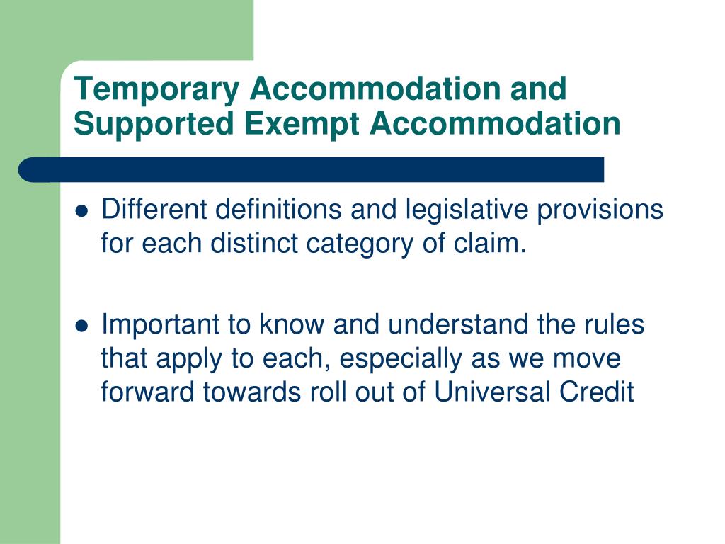 PPT Housing Benefit/Universal Credit Supported Exempt