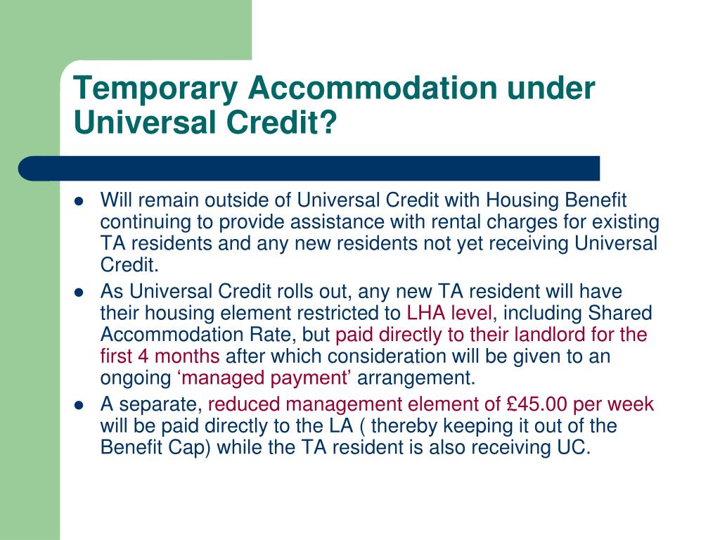PPT Housing Benefit/Universal Credit Supported Exempt and Temporary