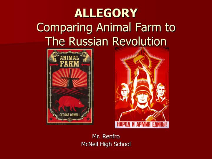 Animal Farm Allegorical Comparison Chart