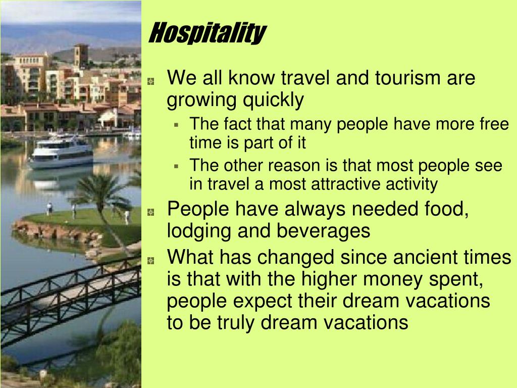 tourism definition hospitality