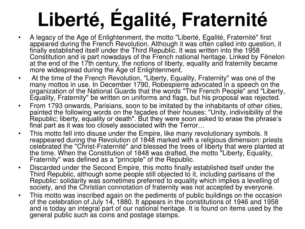 Liberte, Egalite, Fraternite - Vive La France Motto Essential T