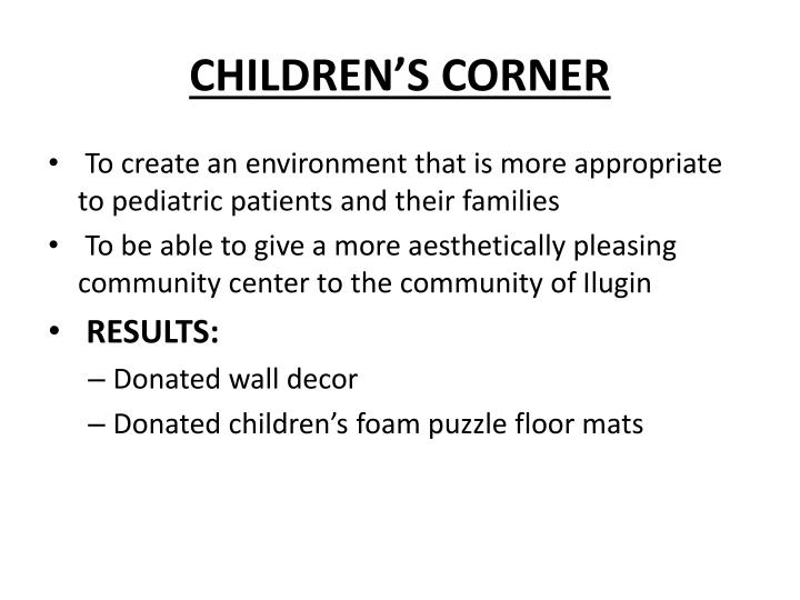 PPT CHILDREN’S CORNER PowerPoint Presentation, free download ID3277171
