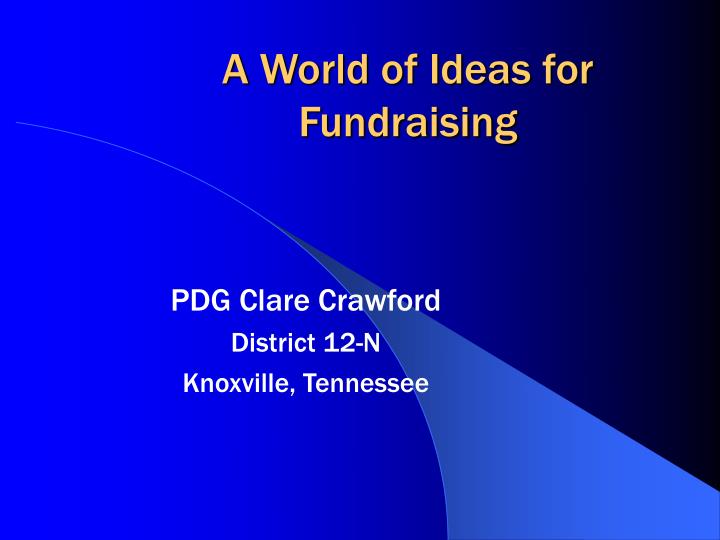 a world of ideas for fundraising n.