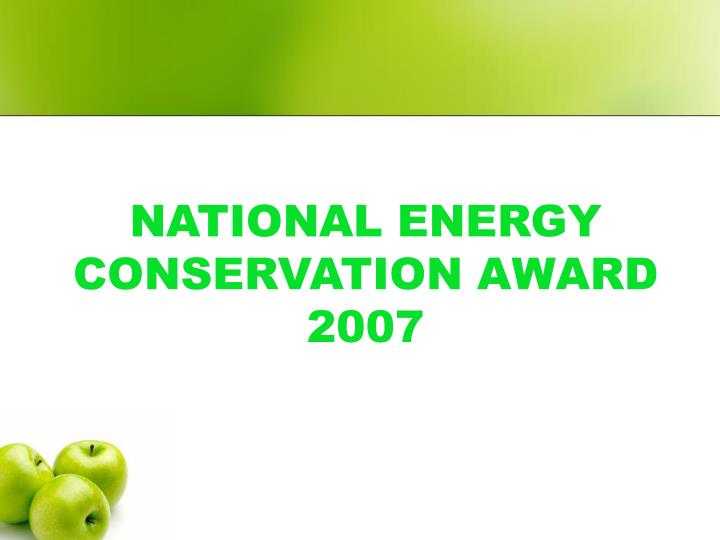 national energy conservation award 2007 n.