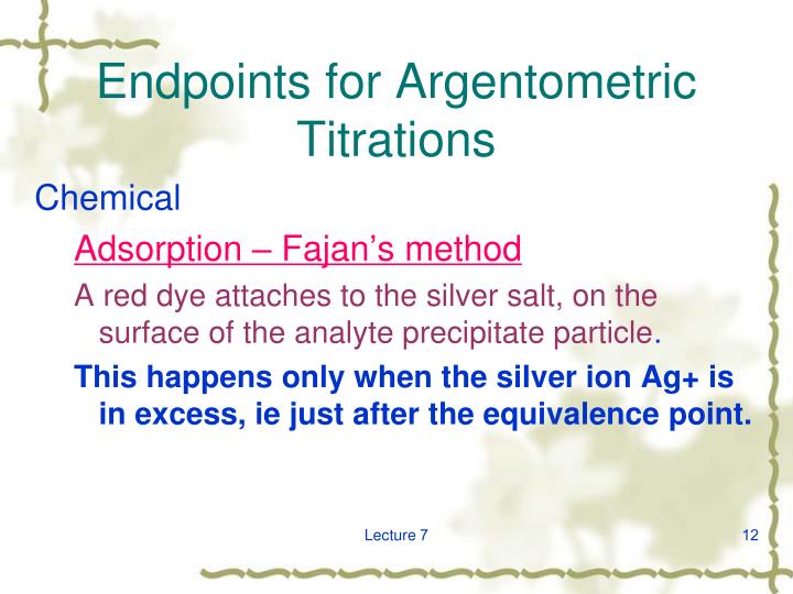 PPT - Precipitation titration PowerPoint Presentation - ID:3278896