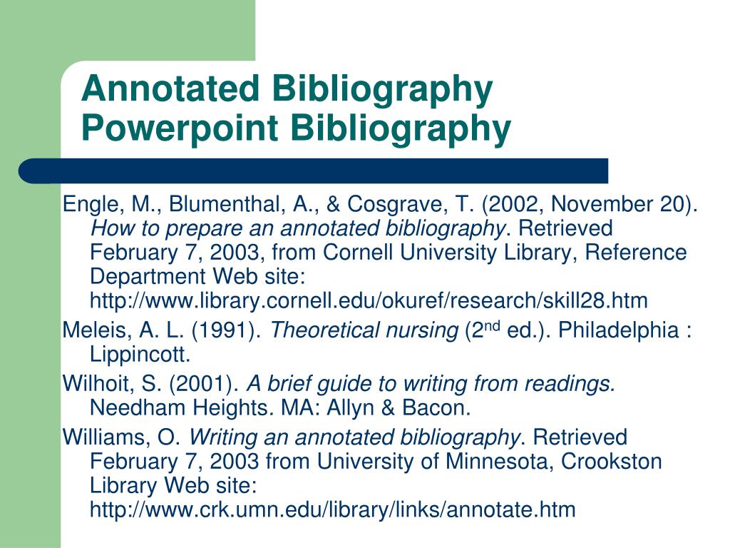 bibliography for drug presentation