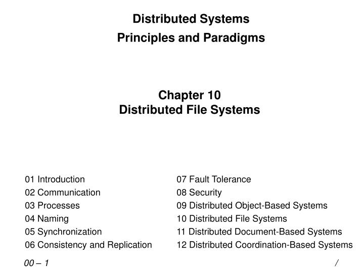 Ppt Distributed Systems Principles And Paradigms - 