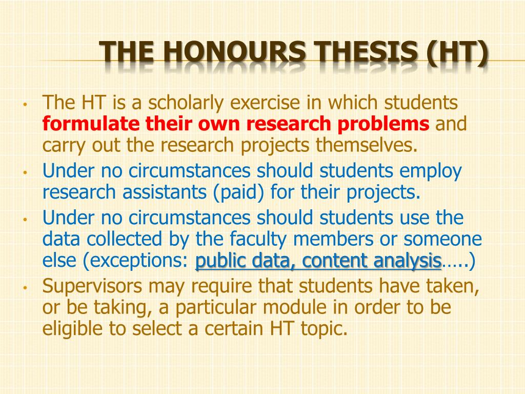 is honours thesis hard