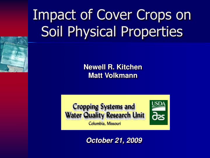 impact of cover crops on soil physical properties n.