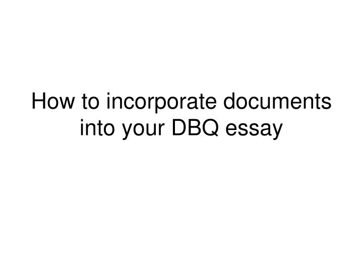how to start dbq essay
