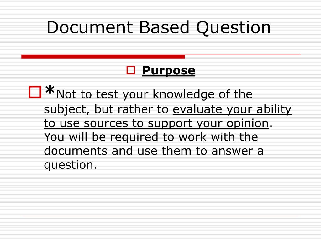 document based questions purpose