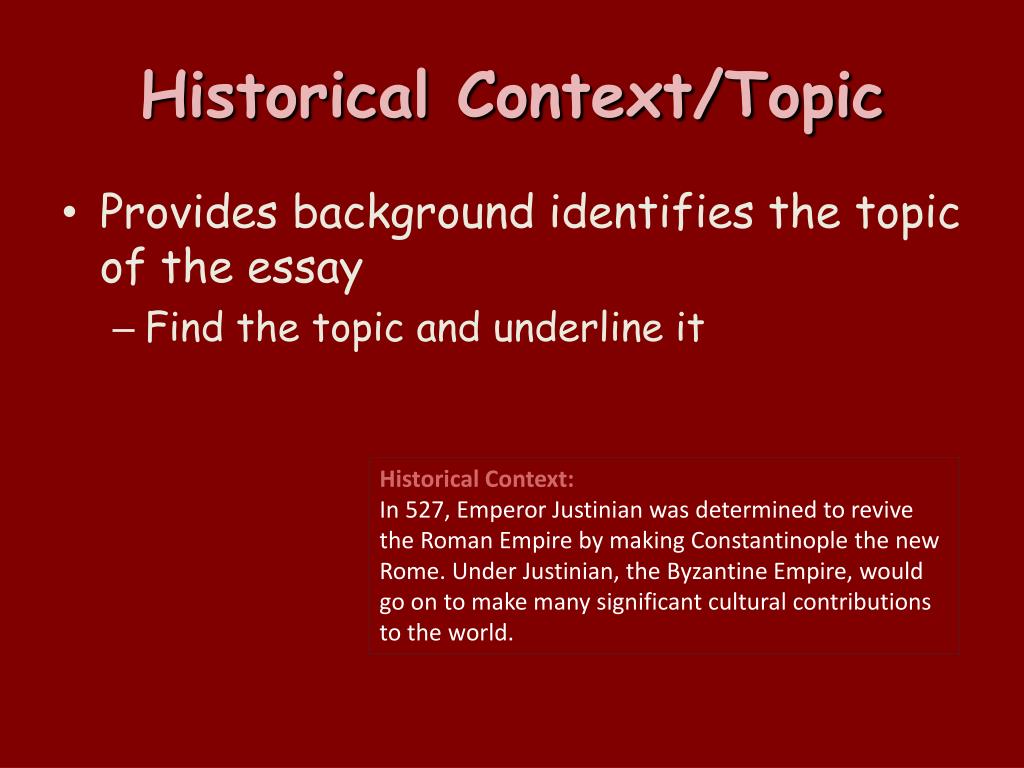 historical context for essay