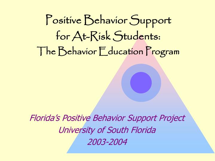 positive behavior support for at risk students the behavior education program n.