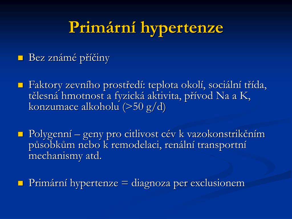 primární hypertenze příznaky