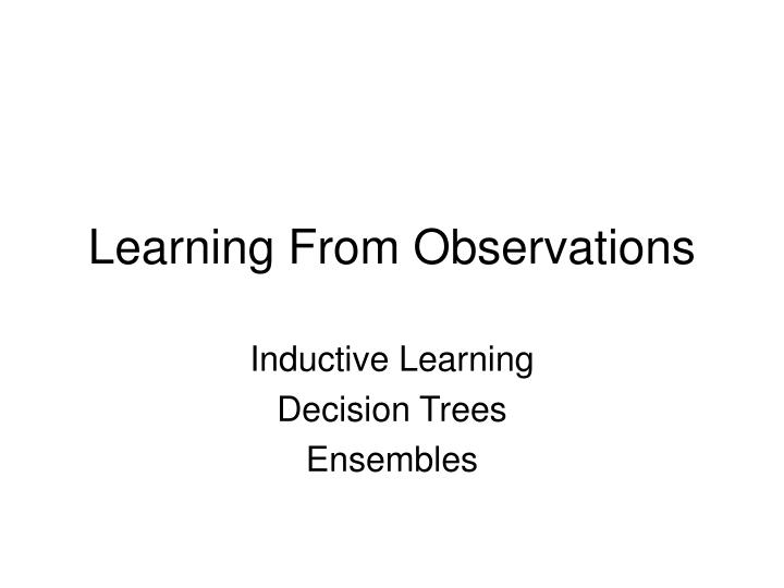 learning from observations n.
