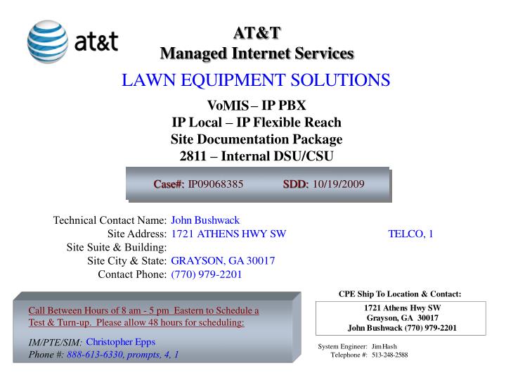 PPT - AT&T Managed Internet Services Vo – IP PBX IP Local – IP Flexible ...