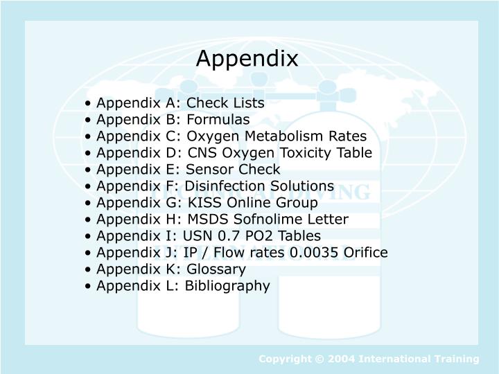 appendix presentation slide