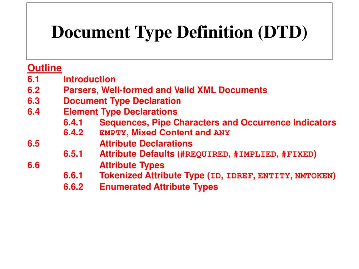 definition document presentation