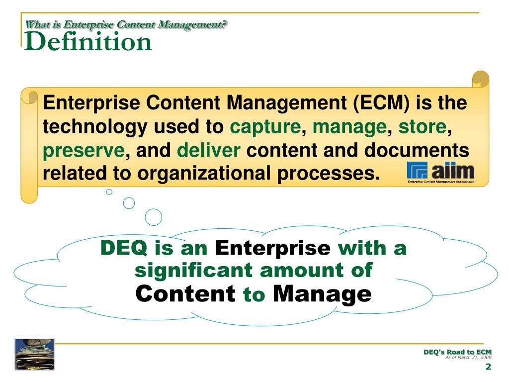 PPT The Road to Enterprise Content Management (ECM) PowerPoint