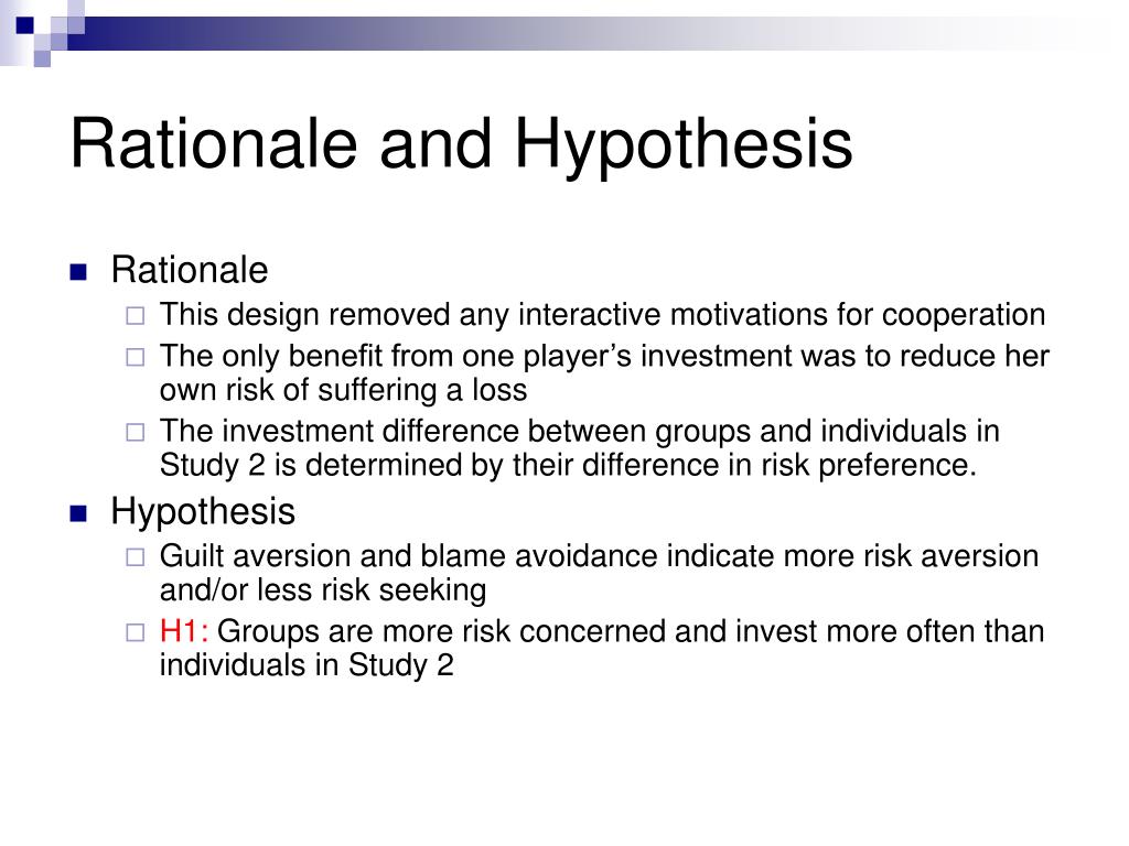 hypothesis vs rationale