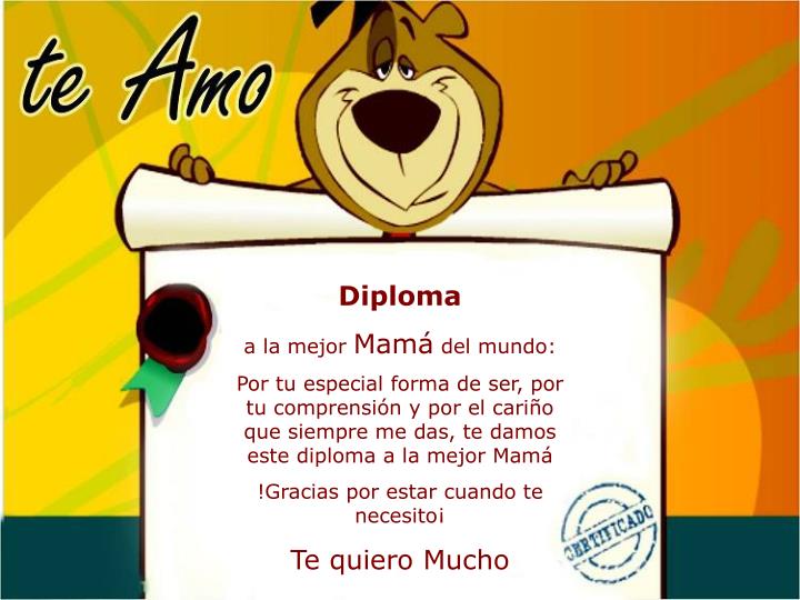 PPT - Diploma a la mejor Mamá del mundo: PowerPoint ...