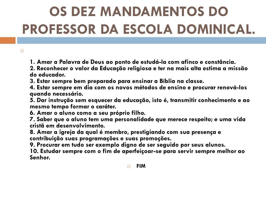 ESCOLA BÍBLICA DOMINICAL. - ppt carregar