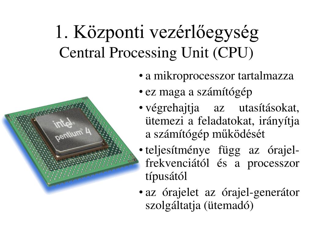 PPT - A számítógép elvi felépítése és működése PowerPoint Presentation -  ID:3290655