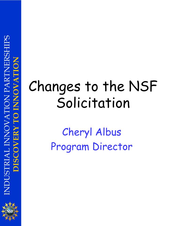 PPT - Changes to the NSF Solicitation PowerPoint ...