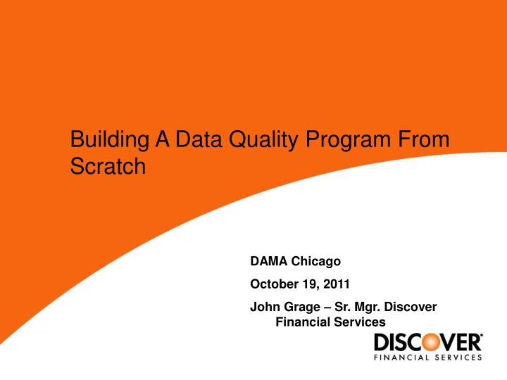 PPT Building A Data Quality Program From Scratch PowerPoint