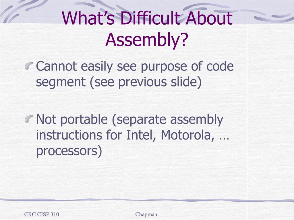 assembly language presentation topics