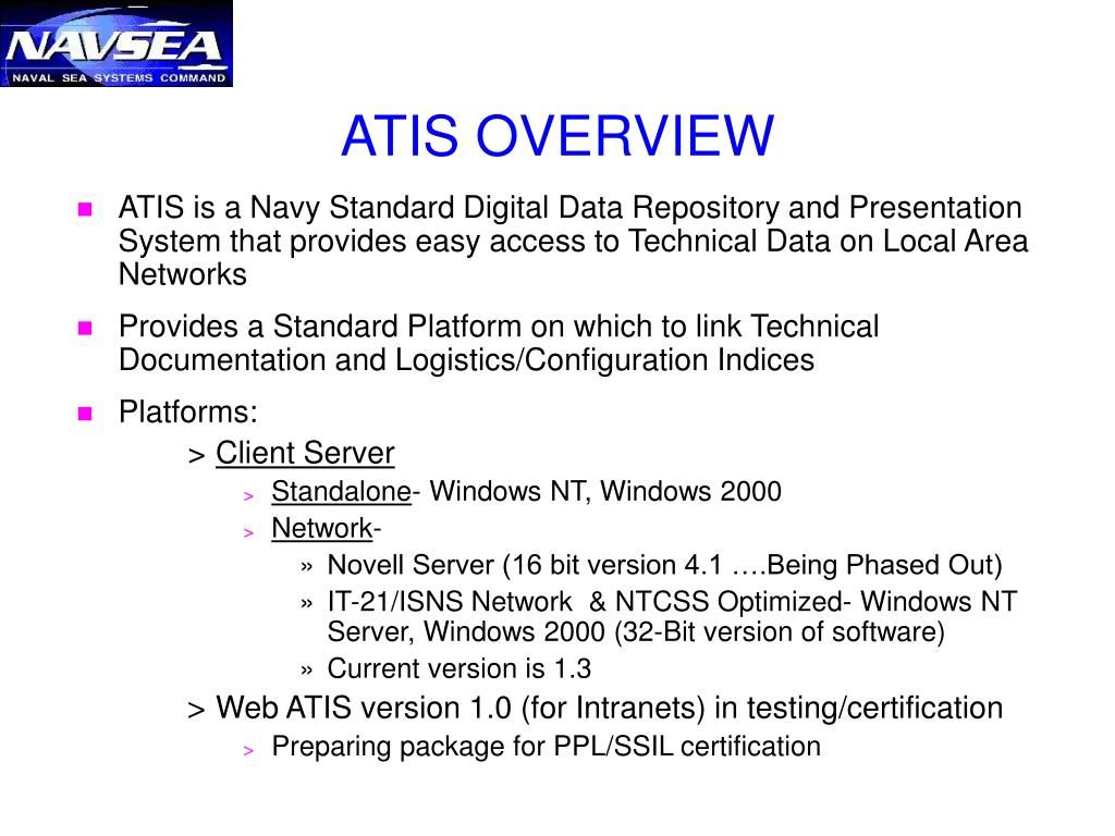 PPT - ADVANCED TECHNICAL INFORMATION SUPPORT (ATIS) SYSTEM PowerPoint ...