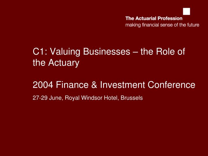 finance and investment actuaries