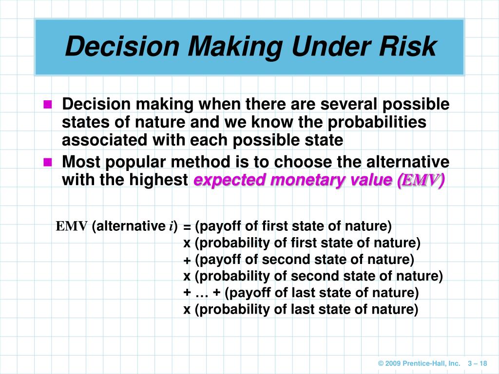 PPT - Decision Making Under Uncertainty And Under Risk PowerPoint ...