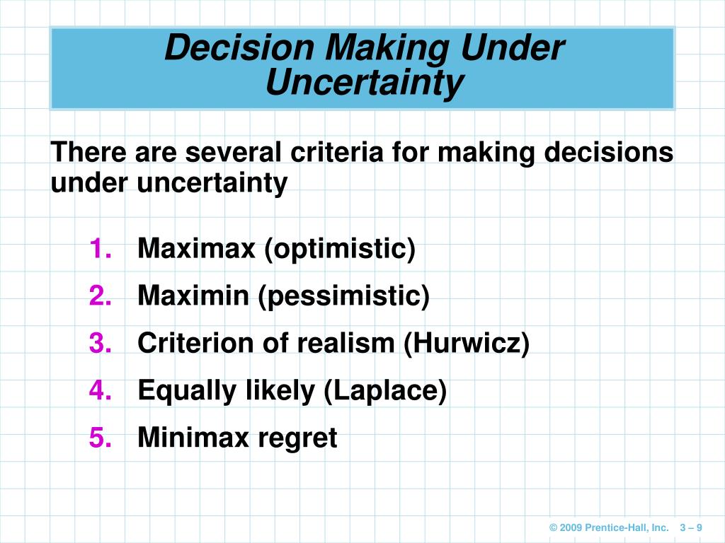 assignment on decision making under uncertainty