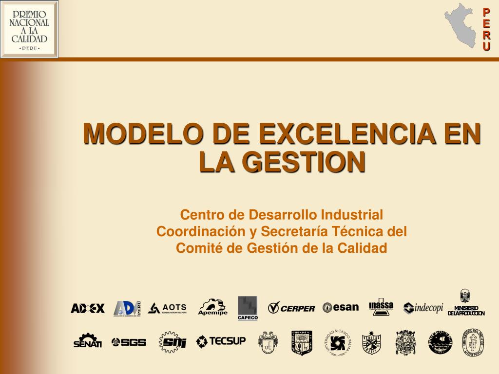 PPT - MODELO DE EXCELENCIA EN LA GESTION Centro de Desarrollo Industrial  PowerPoint Presentation - ID:3295006