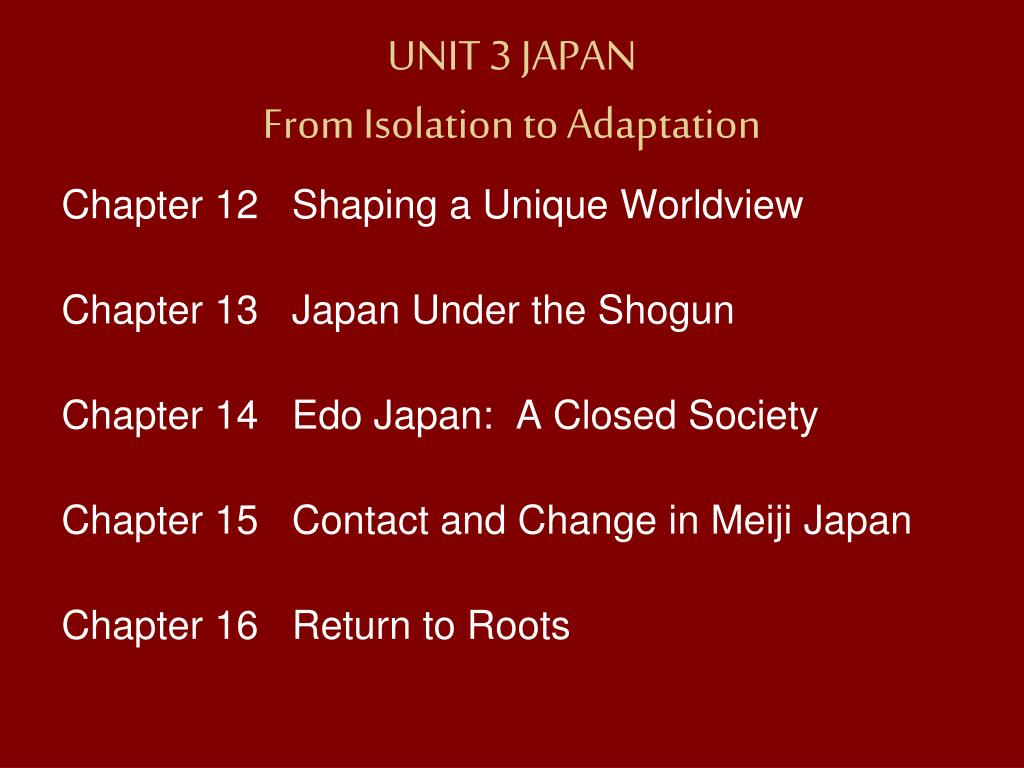 Chapter 15: Contact And Change In Meiji Japan
