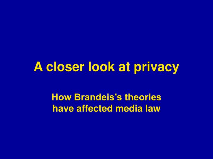 a closer look at privacy n.