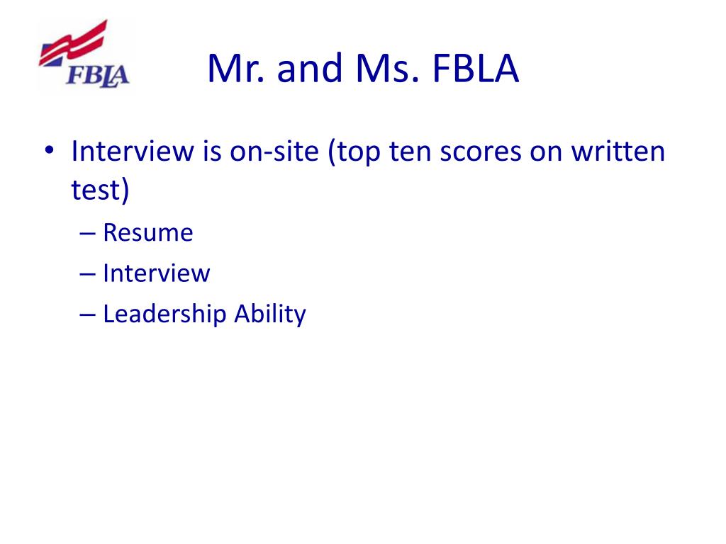 Fbla Interview PPT - 2011-2012 FBLA Middle Level Update ABEA 2011 Hot Springs ...