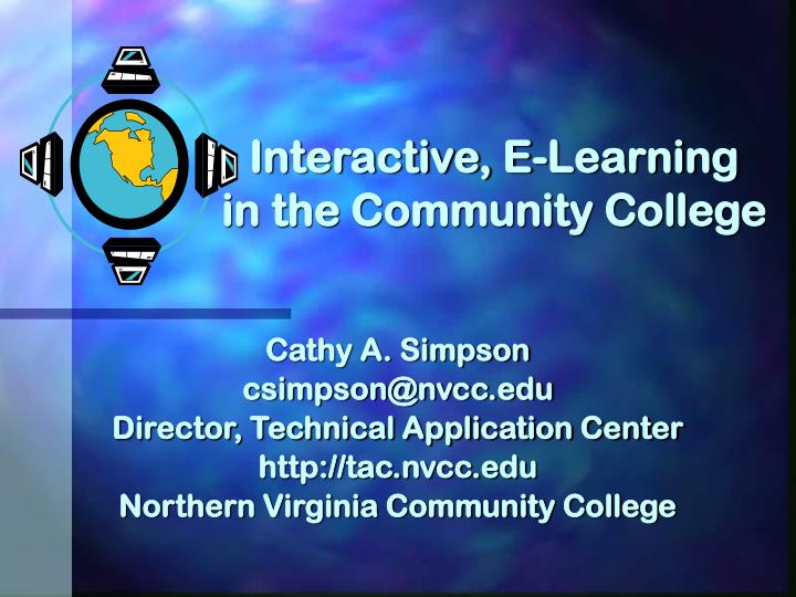interactive e learning in the community college n.