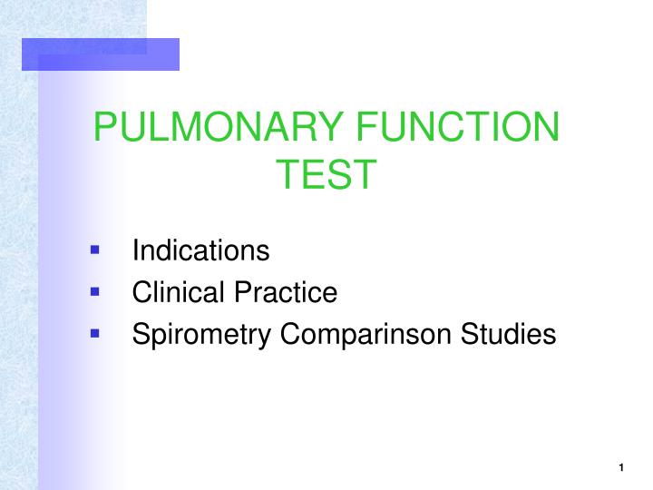 Pulmonary Function Tests in Clinical Practice