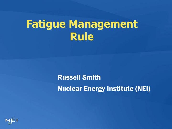 PPT Fatigue Management Rule PowerPoint Presentation, free download