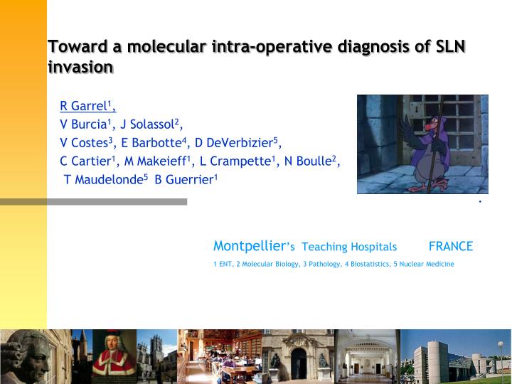toward a molecular intra operative diagnosis of sln invasion n.