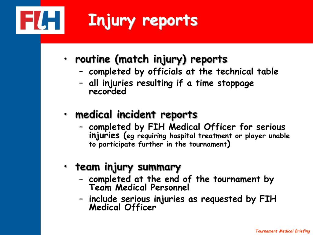 PPT - Medical Officer Briefing for [Tournament Name] on [Tournament ...