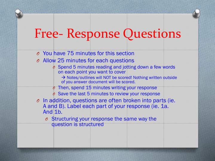 free response questions Explore timing and format for the ap statistics, and review sample questions, scoring guidelines for free-response questions from prior exams. free response questions Explore timing and format for the ap statistics, and review sample questions, scoring guidelines for free-response questions from prior exams.