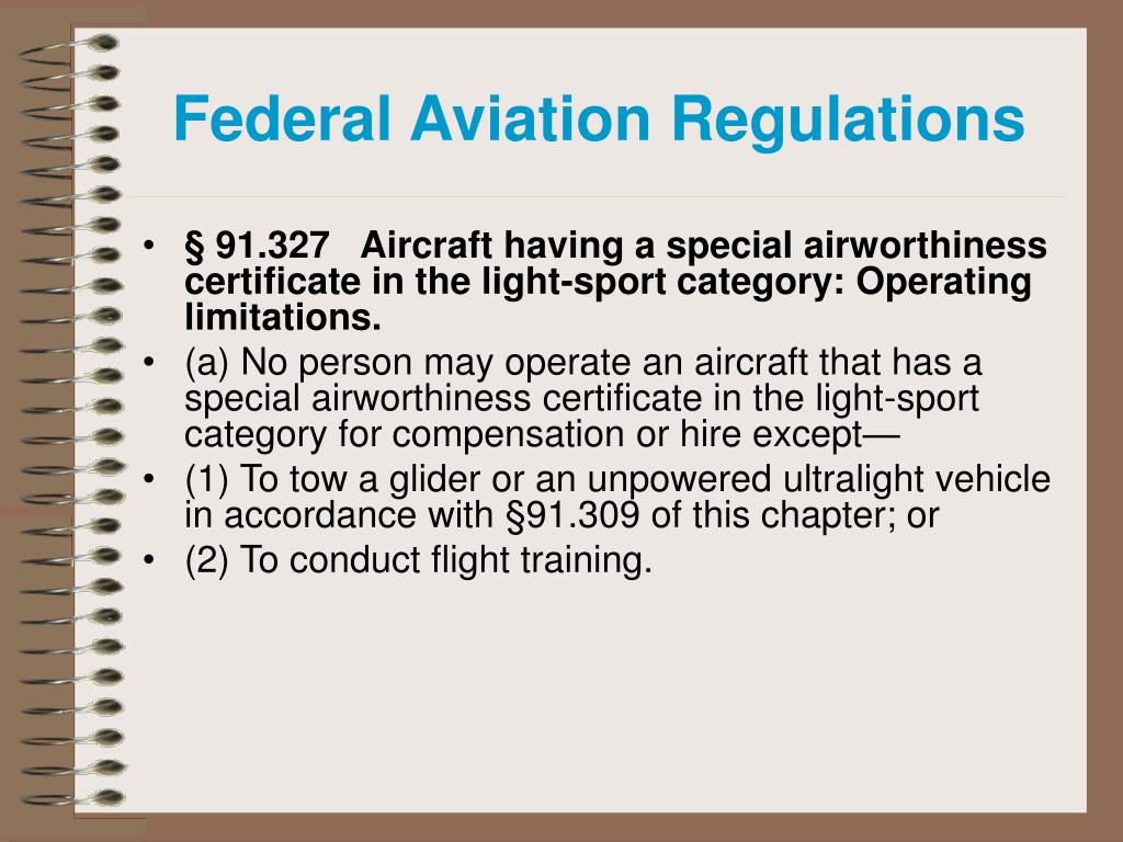 PPT Federal Aviation Regulations For Private or Higher Rated Pilots